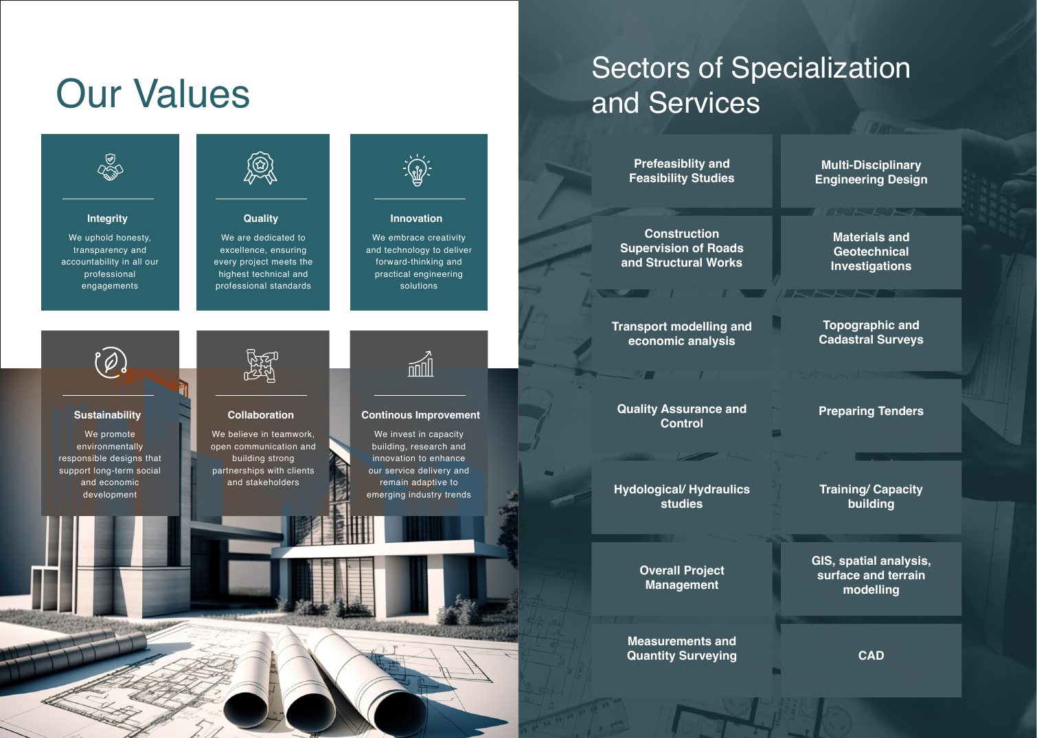 InfraMind Solutions company profile, values and services spread